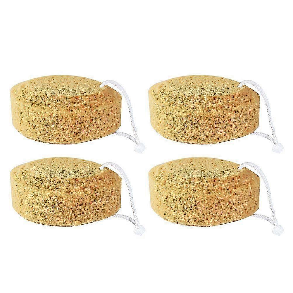 4 Pcs Seaweed Cotton Bath Wipes Honeycomb Shower Sponge Body Exfoliator
