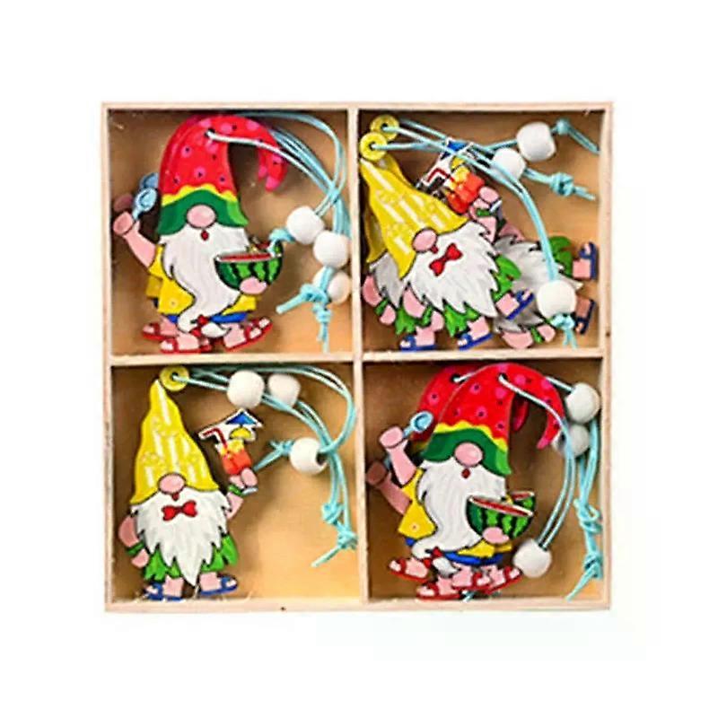 Tree Hawaiian Gift Wood Labels With String Summer Party Elf Wood Decorations