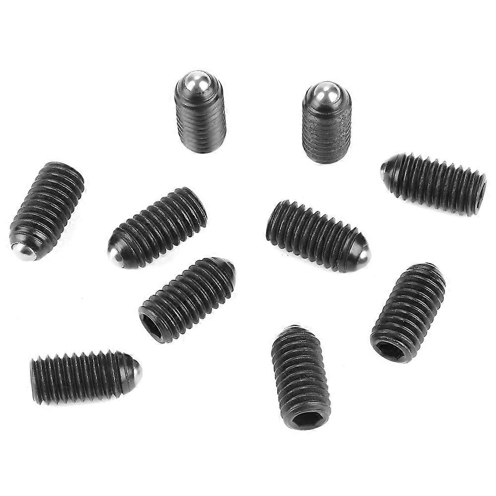10pcs M6 Screw Thread Hex Socket Carbon Steel Ball Spring Plungers Set (M6*16)