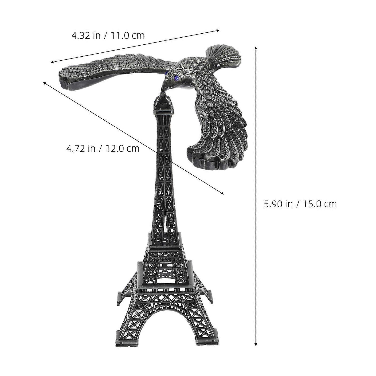 Eiffel Tower Statue 1 Set Balancing Bird Metal For Family Members Home Decoration 15X14X11CM Silver Featuring Balance Technique