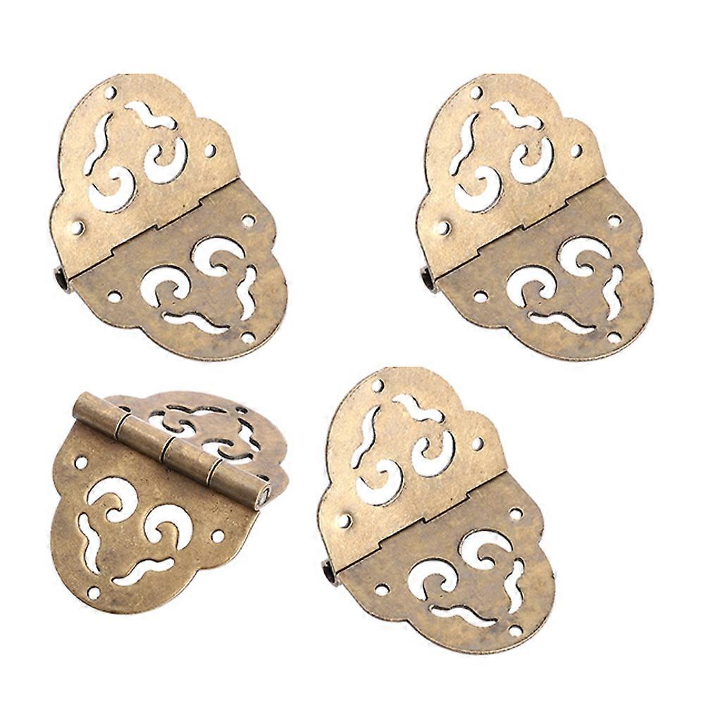 Vintage Style Cabinet Door Hinges Decorative Hollow Design, Easy Installation with Multi Position Screws, Durable & Smooth Closing Mechanism, 4pcs
