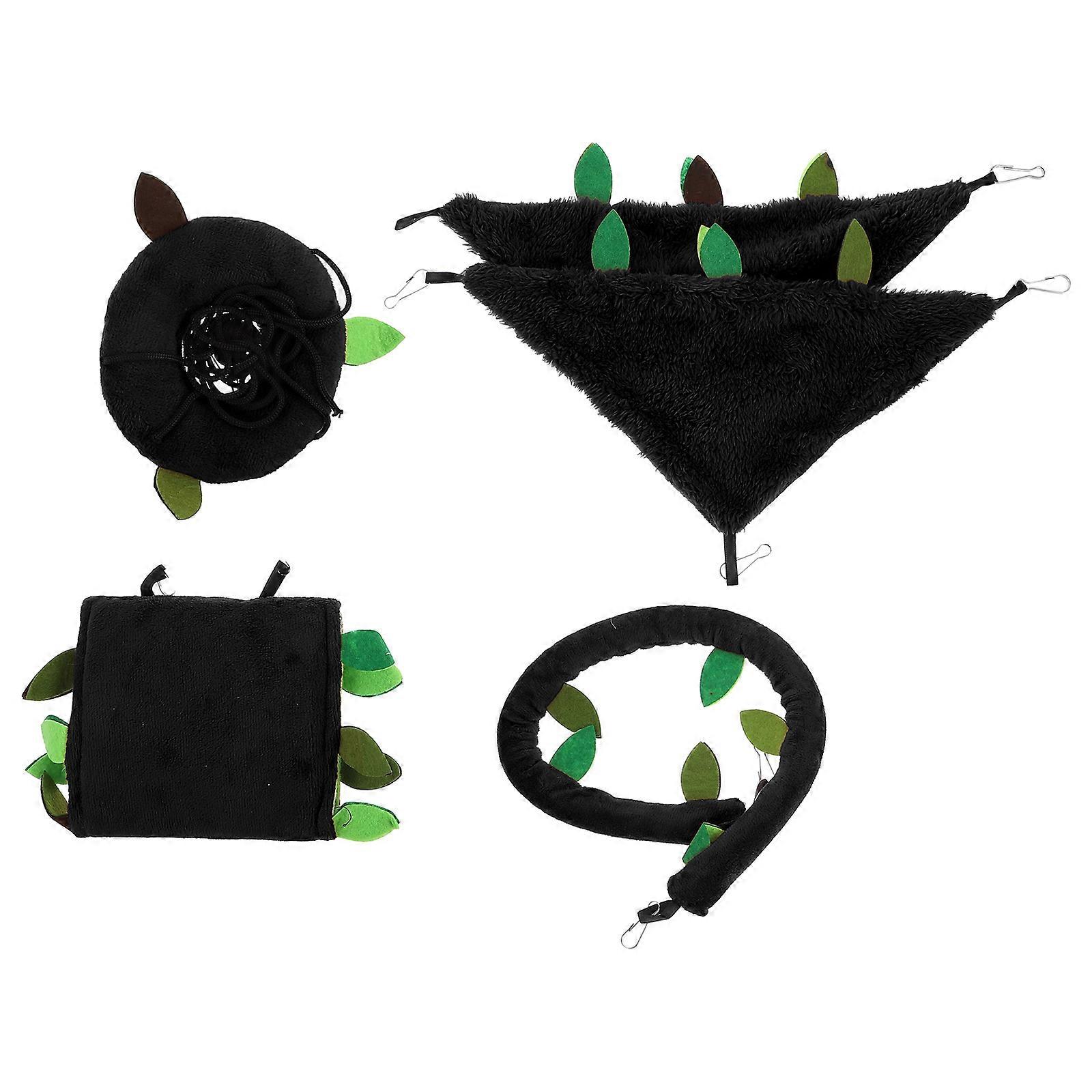 Pet Hammock Toy For Small Animals Ideal For Exploration With Durable Black Plush Design 1 Set