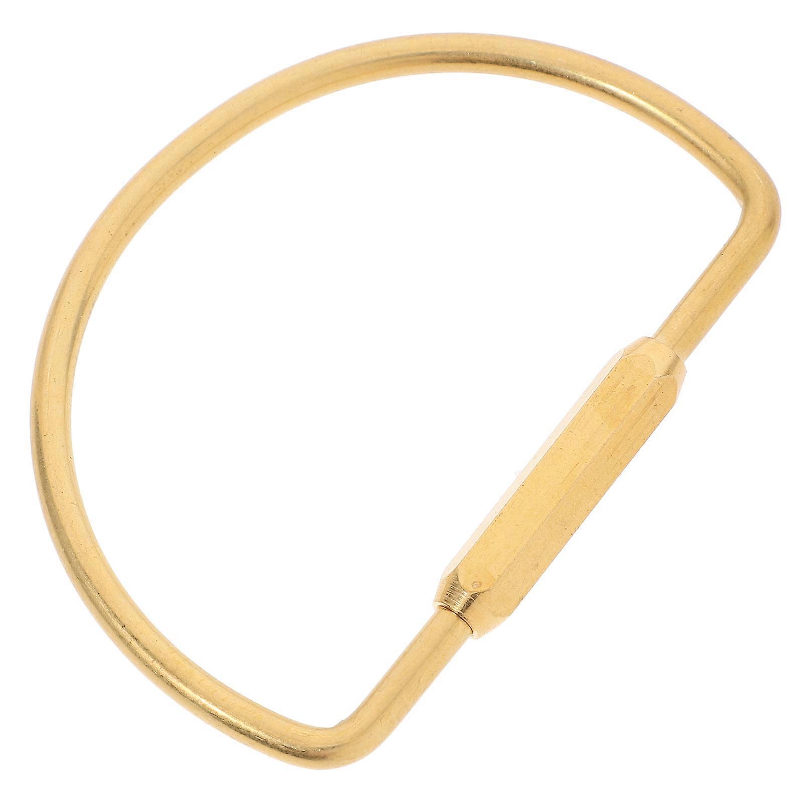 Key Chain Rings For Crafts Metal Key Ring Key Attachment Golden D Shape Effortless Attachment 1Pack