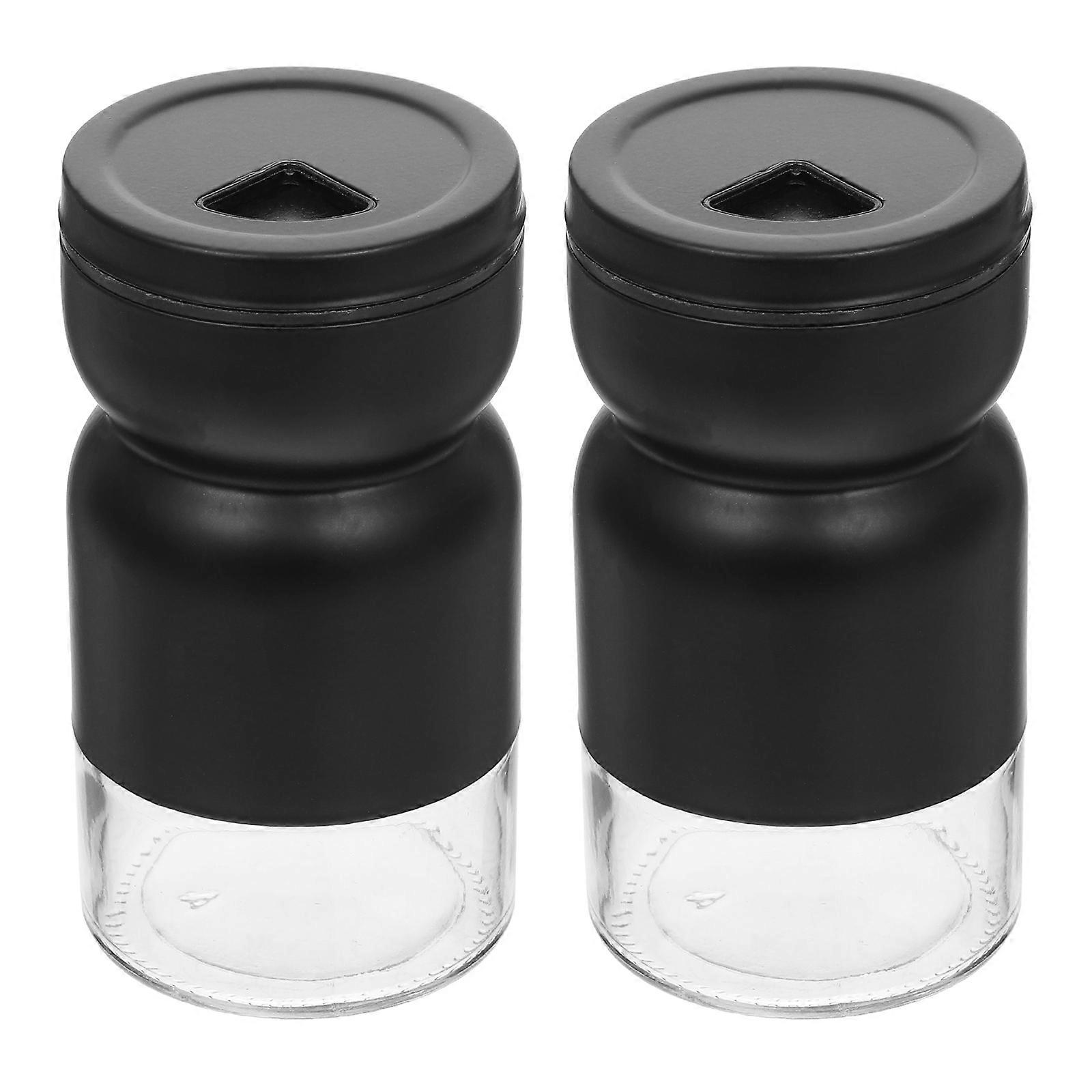 Stainless Steel & Glass Seasoning Jars Reusable Condiment Containers for Kitchen Cooking Chic Minimalist Spice & Pepper Bottles