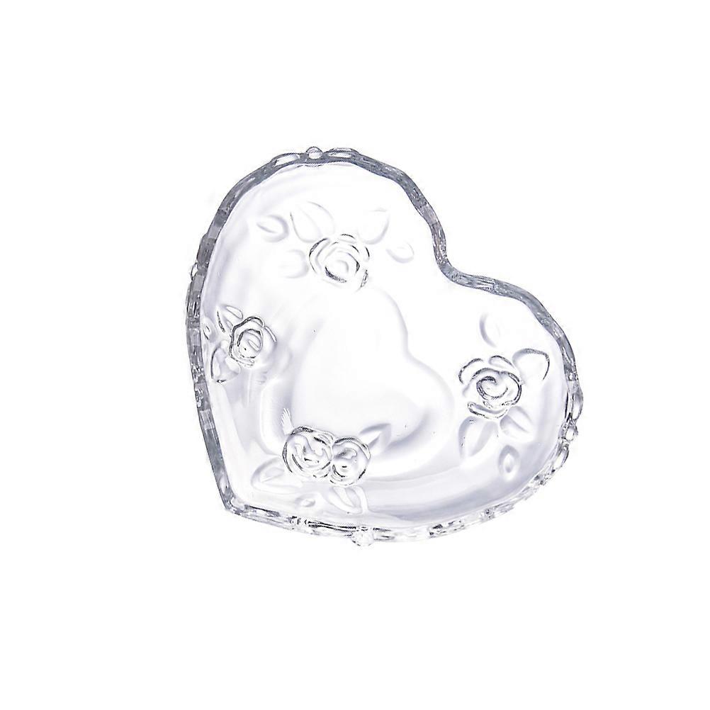 Fruit Serving Bowl Heart Shaped Tableware Home Decoration Polished Smooth Glass 1Pc