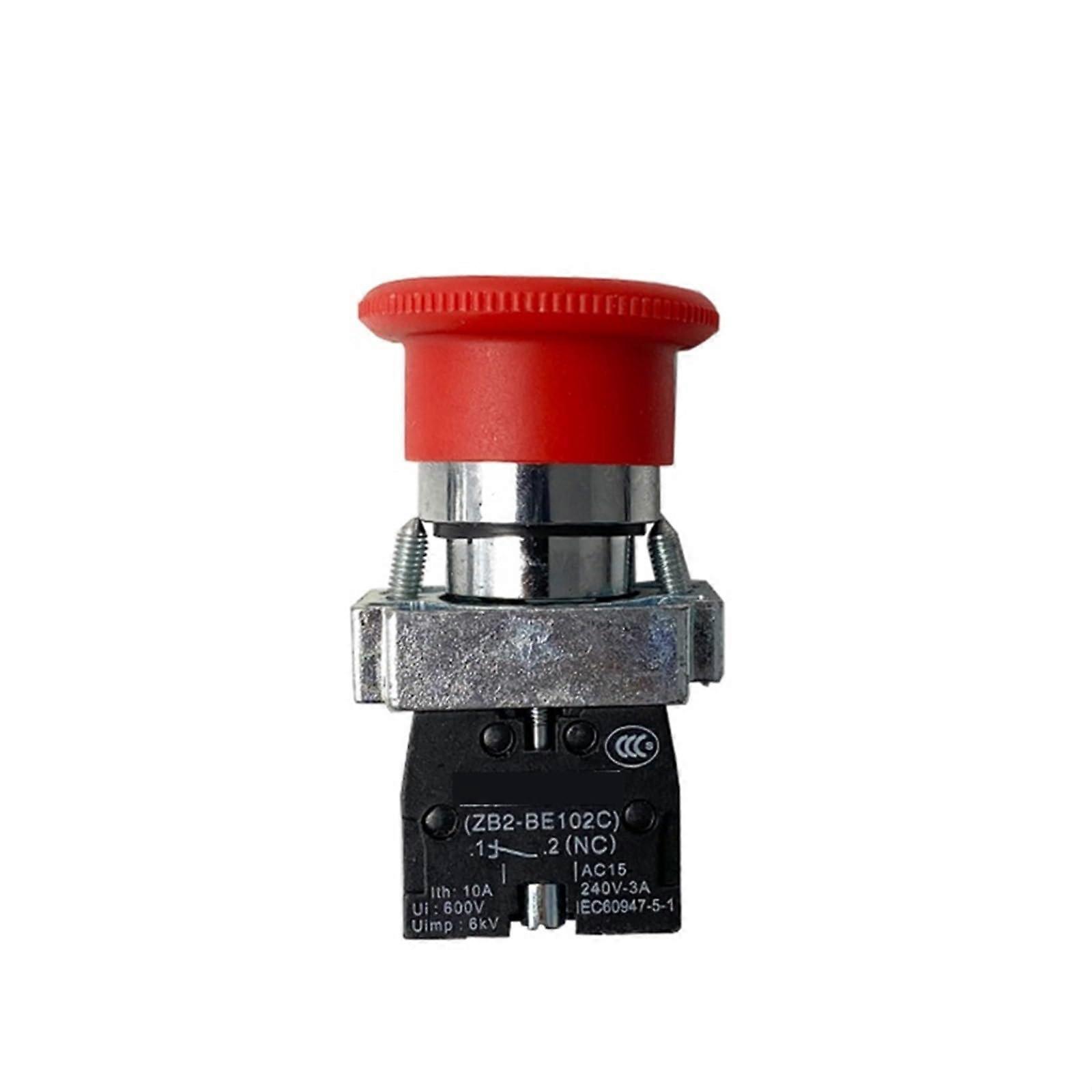 XB2BS542C Head Push Button Switch Rotary Switch 600V 10A 1NC Power Supply Emergency Off Mounting Diameter 22 mm Pack of 1