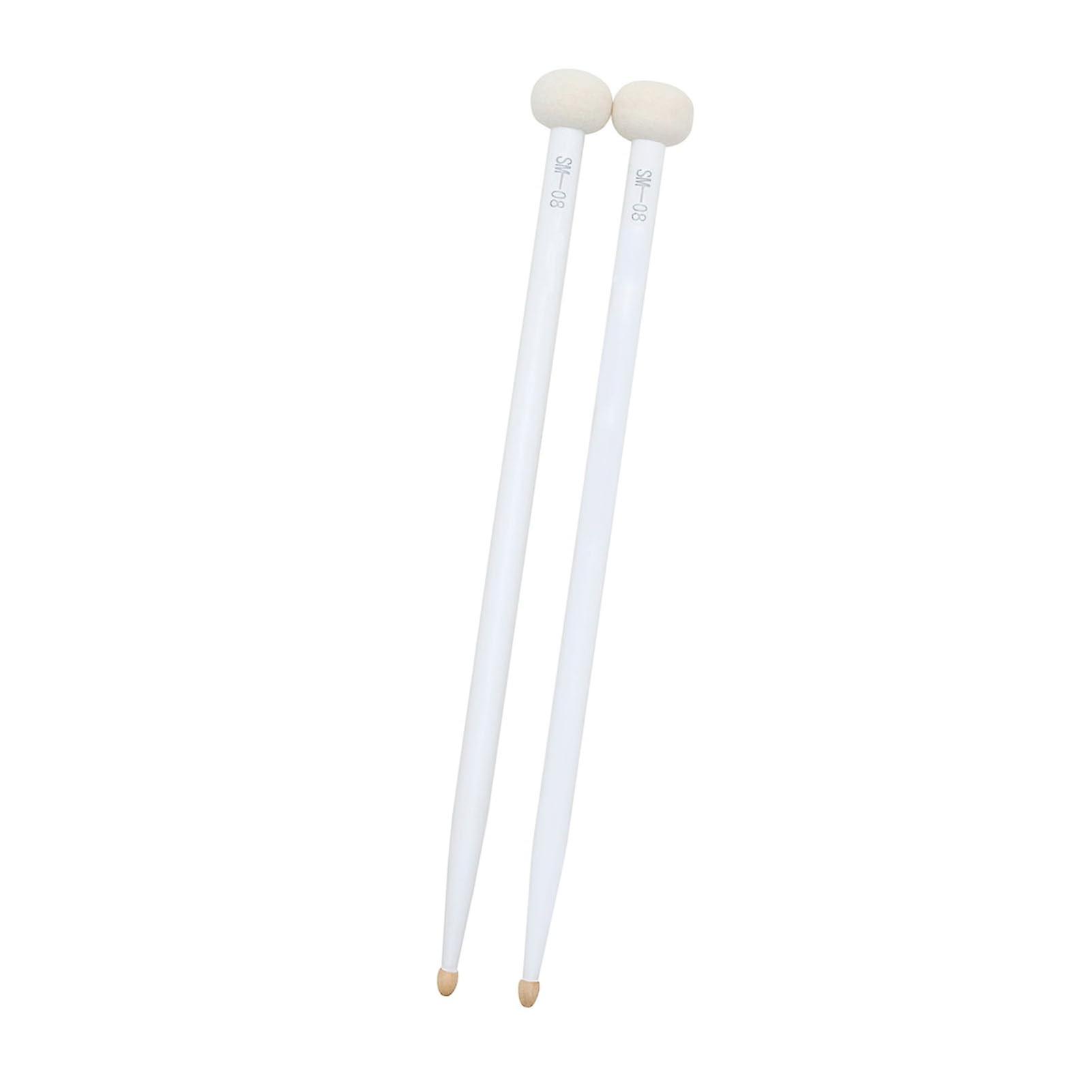 Double Sided Drum Mallets Maple Wood White Kettle Drum For Drum Set Comfortable Grip Smooth Finish Uniform Sound