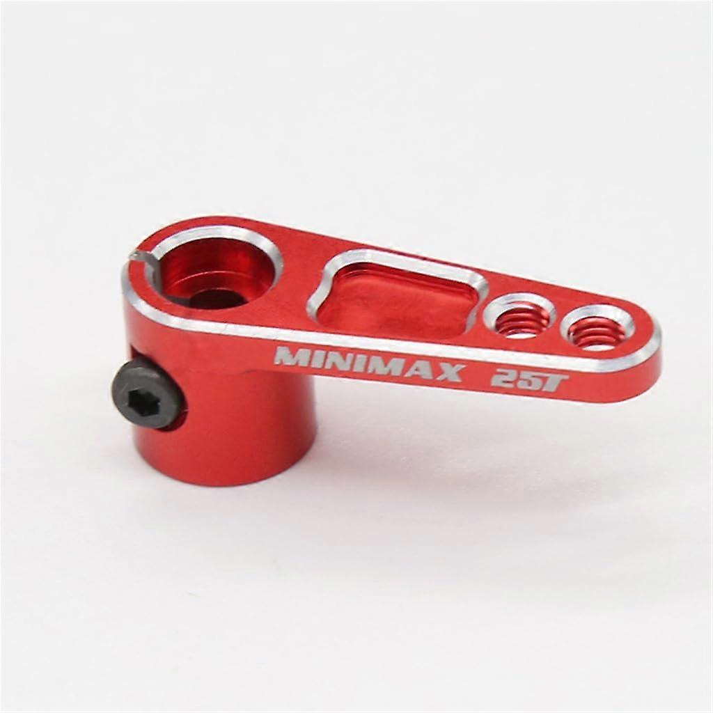 Aluminum Alloy 25T Steering Servo Horn Servo Arm RC Spare Parts Compatible with Futaba for RC Monster Truck Crawler Car, Red