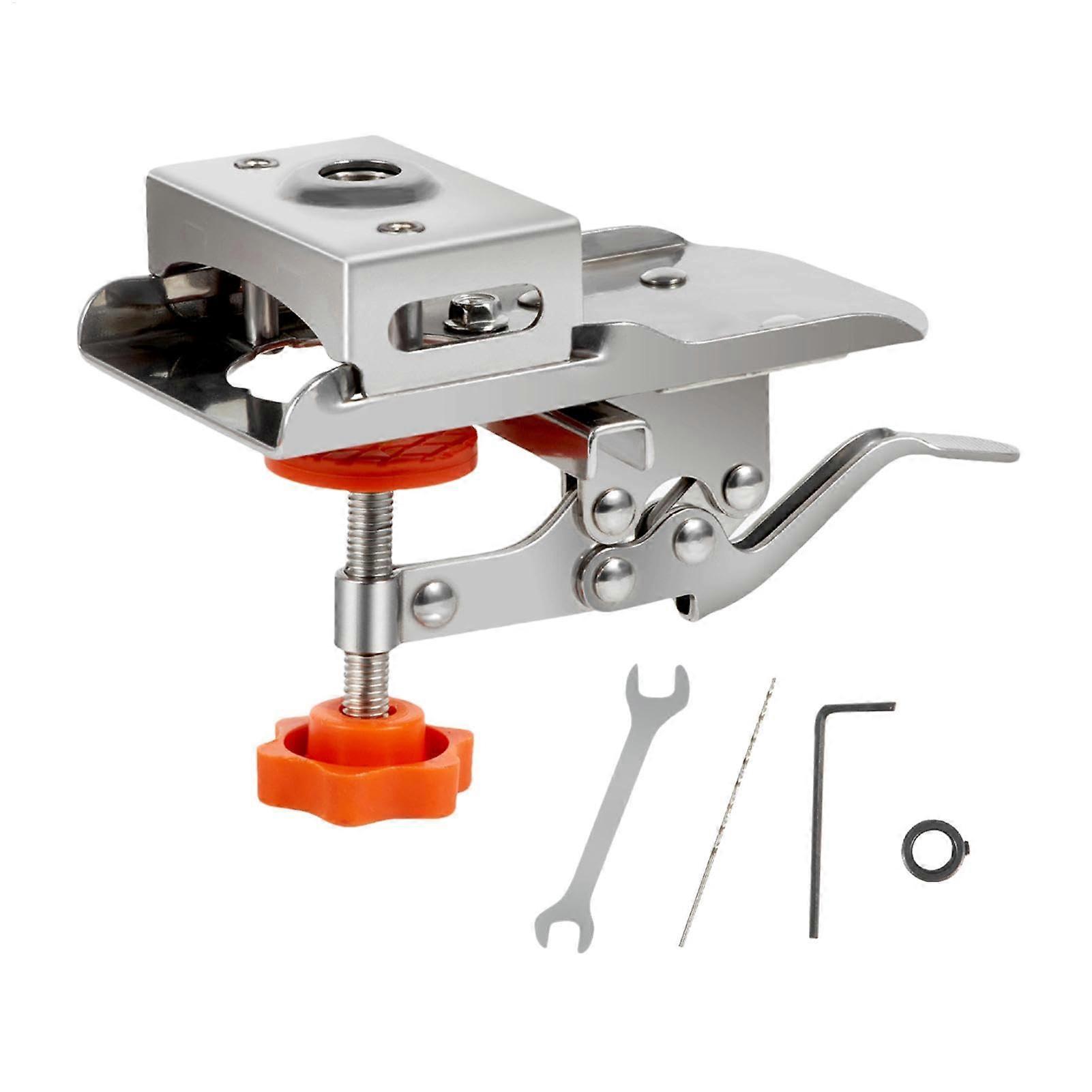 Cabinet Door Mounting Jig, Precision Positioning, Hinge Hole Drilling Jig Metal Concealed Hinge Fixture With Quick Clamp