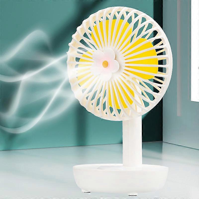 Flower Heart Mini USB Rechargeable Desktop Fan with Light 02