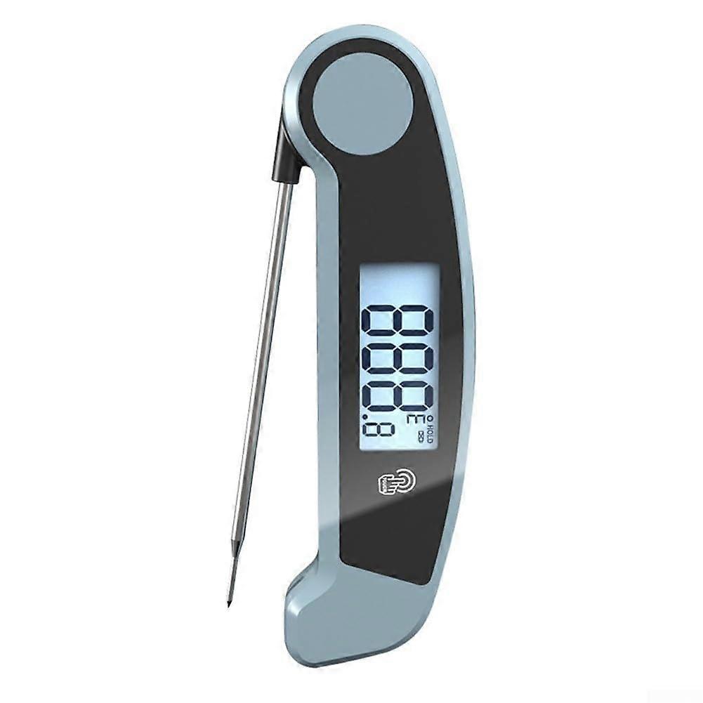 Food Thermometer Foldable Digital LCD Display For Kitchen Cooking Baking Grilling Blue
