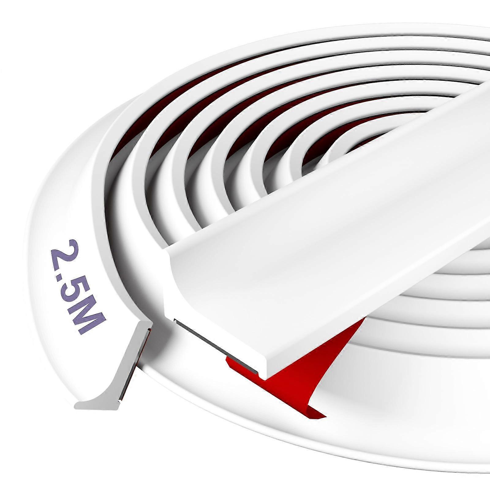 Shower Threshold - Foldable Silicone Water Seal for Bathroom and Kitchen, 2.5M White Overflow Protector