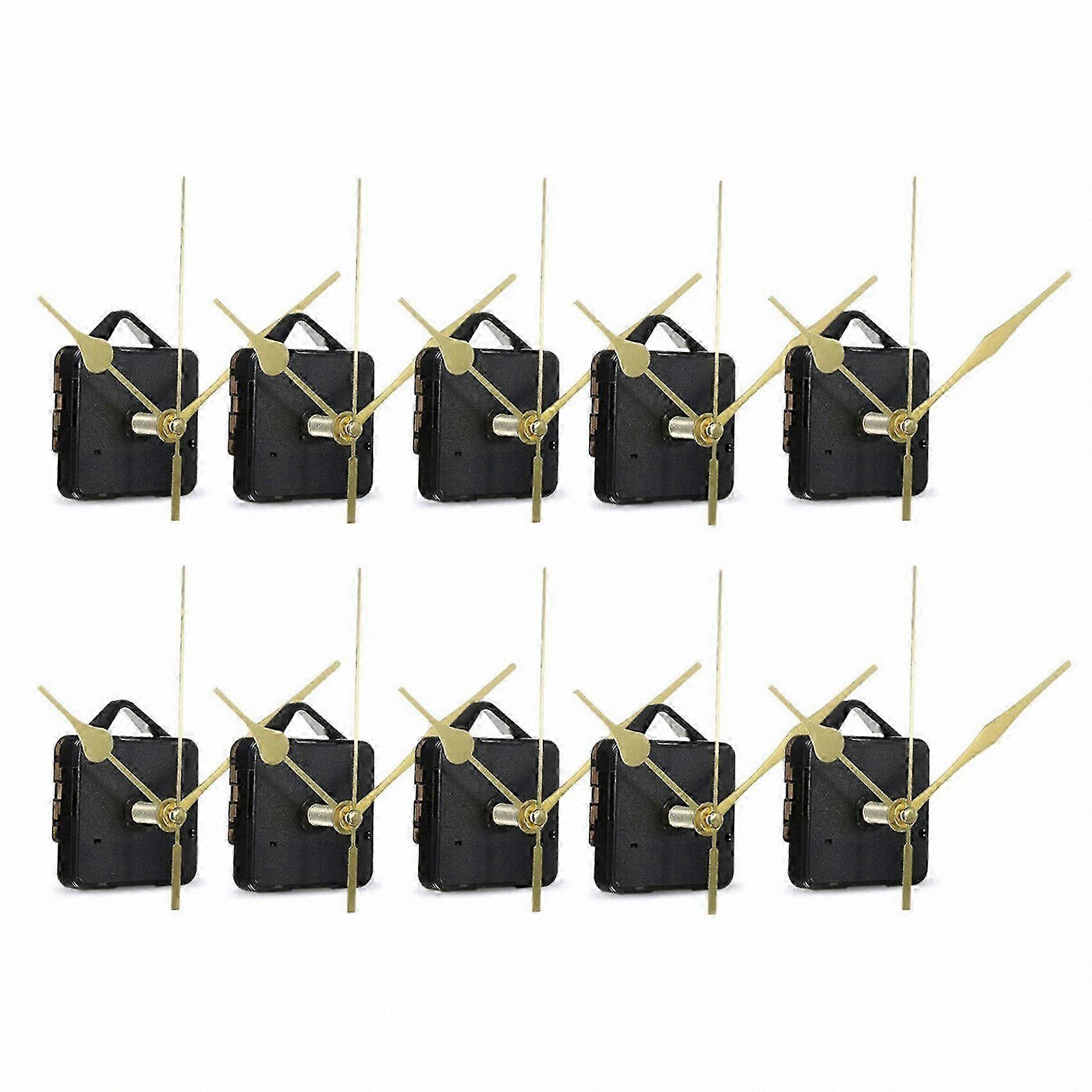 10 Pieces DIY Quiet Quartz Clock Movement Mechanism for Wall Clock Repair and Spindle Hand Replacement Parts Tools