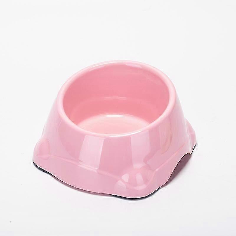 Ceramic bowl for cats, pink. Yellow