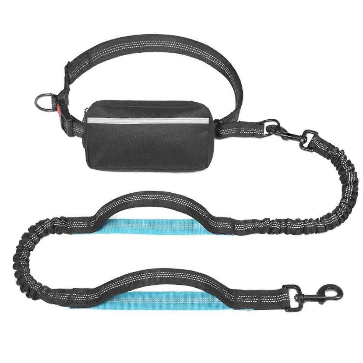 Hands Free Dog Leash with Zipper Pouch, Cushioned Handles, Strong Bungee - Perfect for Walking, Jog