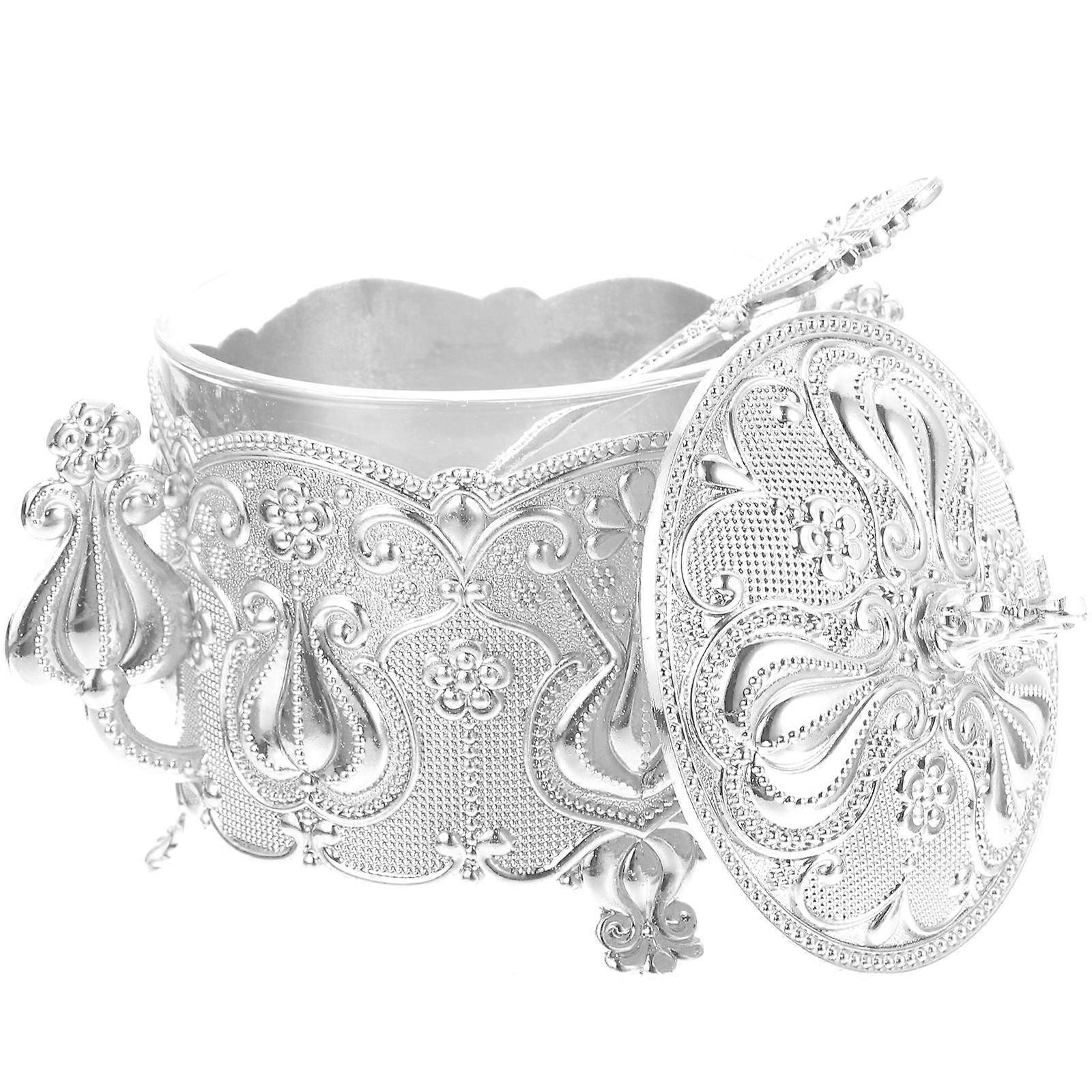 Countertop Seasoning Containers Household Seasoning Jar Family Use Zinc Alloy Silver Storage 1 Set