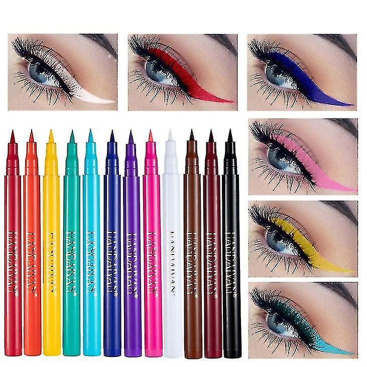 12 Colors Matte Liquid Eyeliner Set, Waterproof Long Lasting Matte