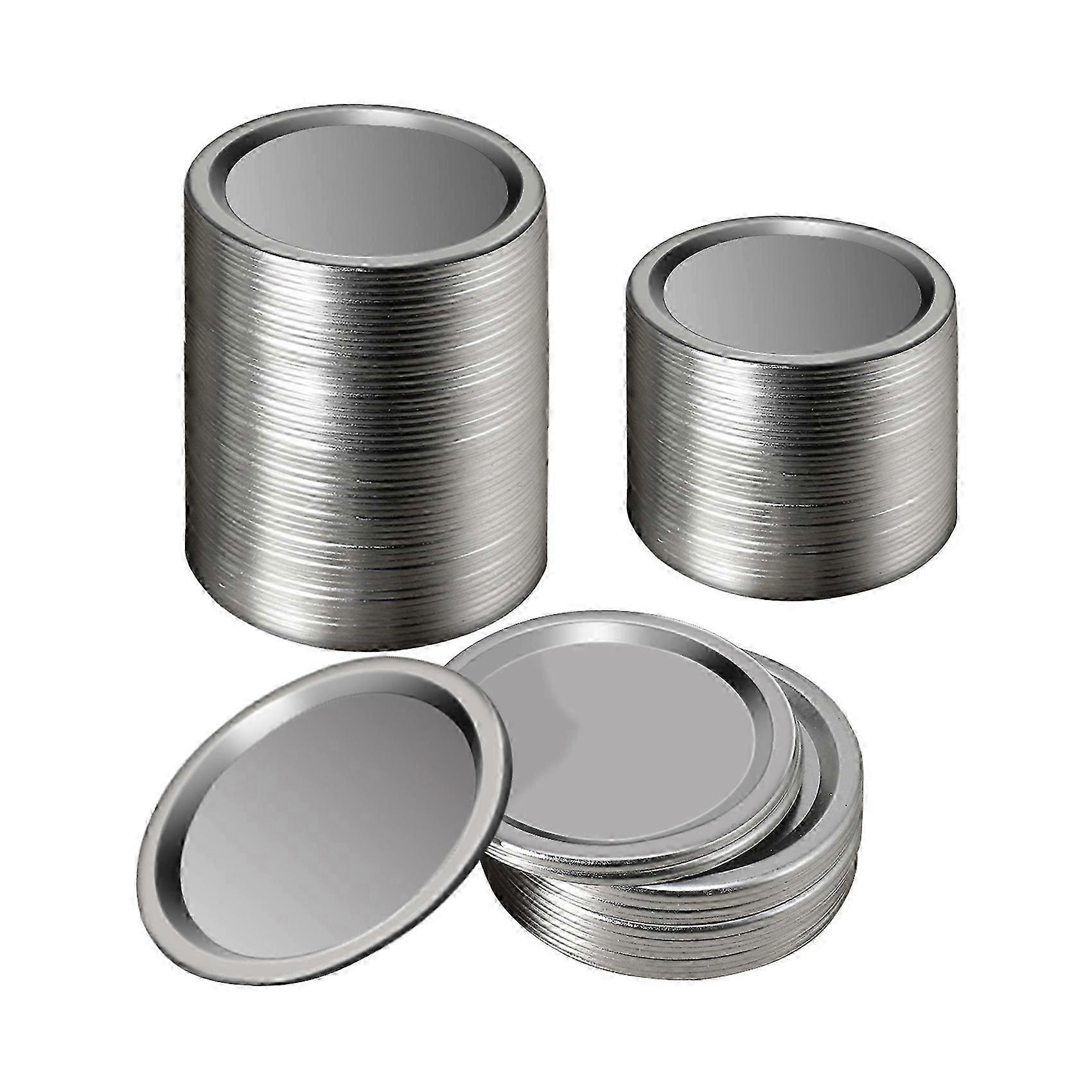 100 Pcs Wide Mouth 86 mm Mason Jar Canning Lids Reusable Leak Proof Split-Type Silver Lids With Sealing Rings