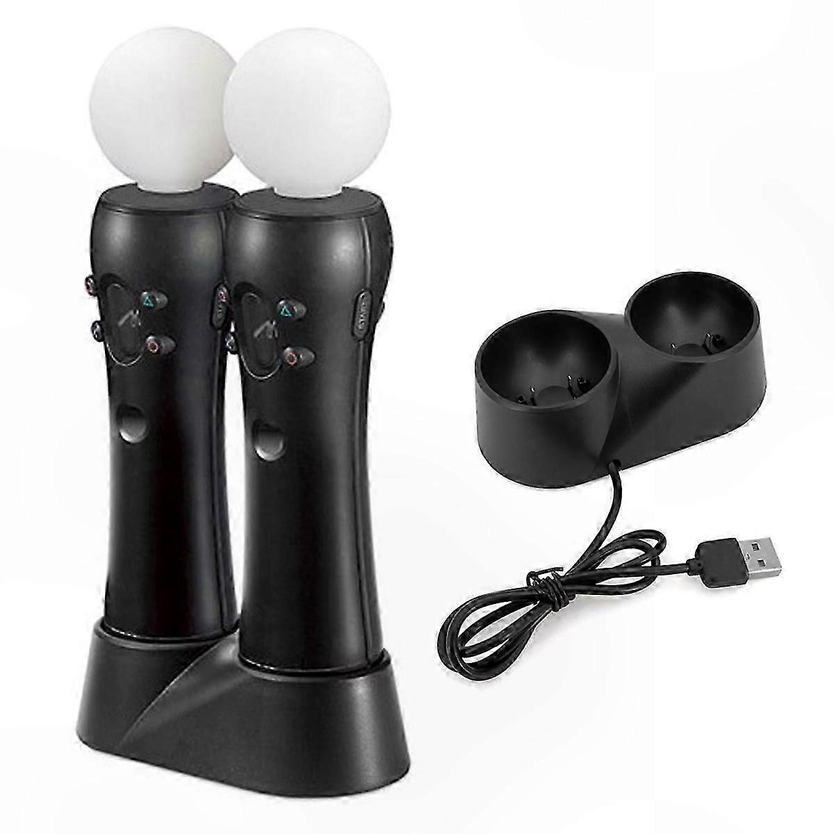 VR Motion Controllers with Unique Design for Enhanced Gaming, Dual Charger Included, Black