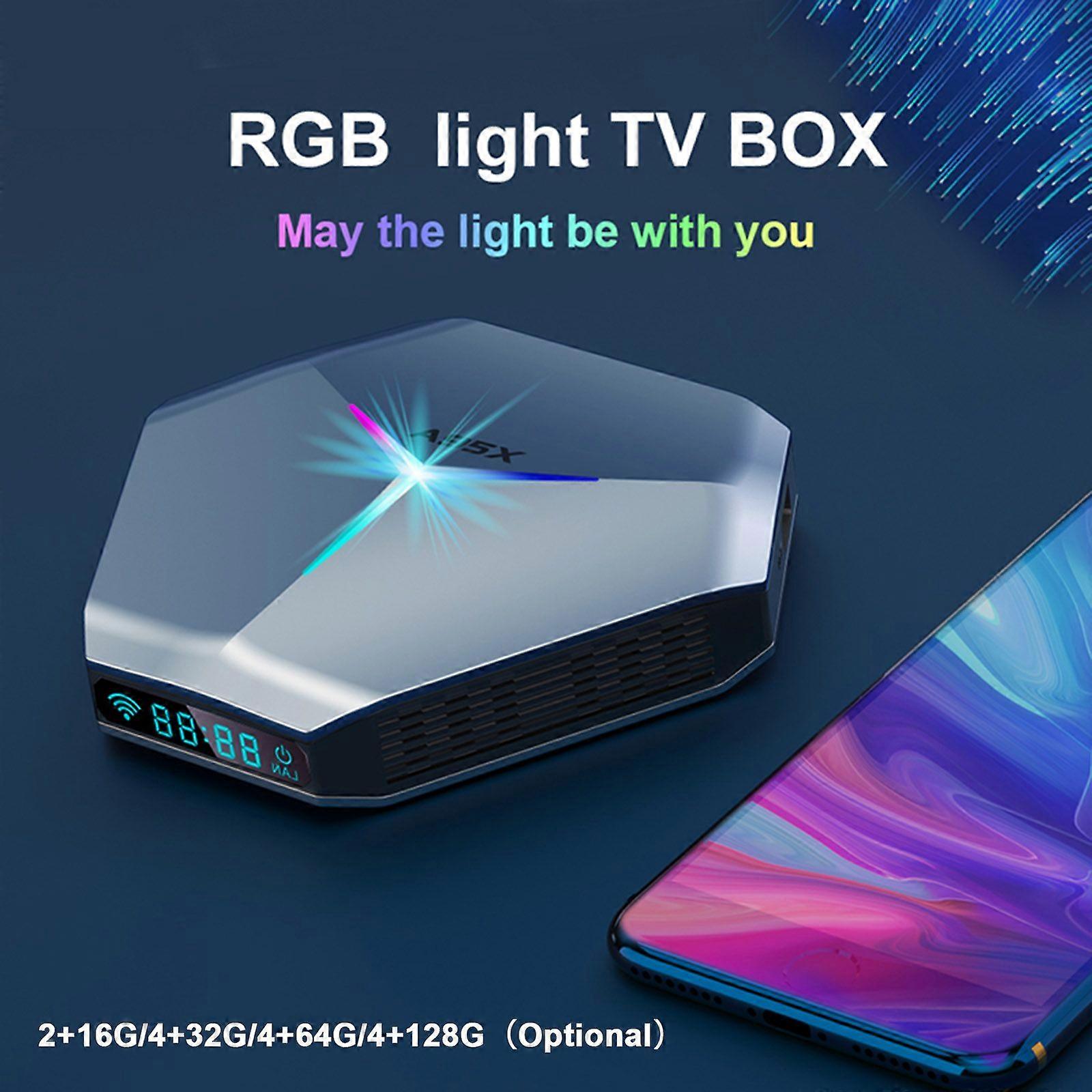 A95X F4 Samrt TV Box Android 11.0 8K Media Player 4K 3D 2.4G/5G WiFi Amlogic S905X4 Quad Core ARM Cortex A55 with Remote Control RGB Light Support HD/