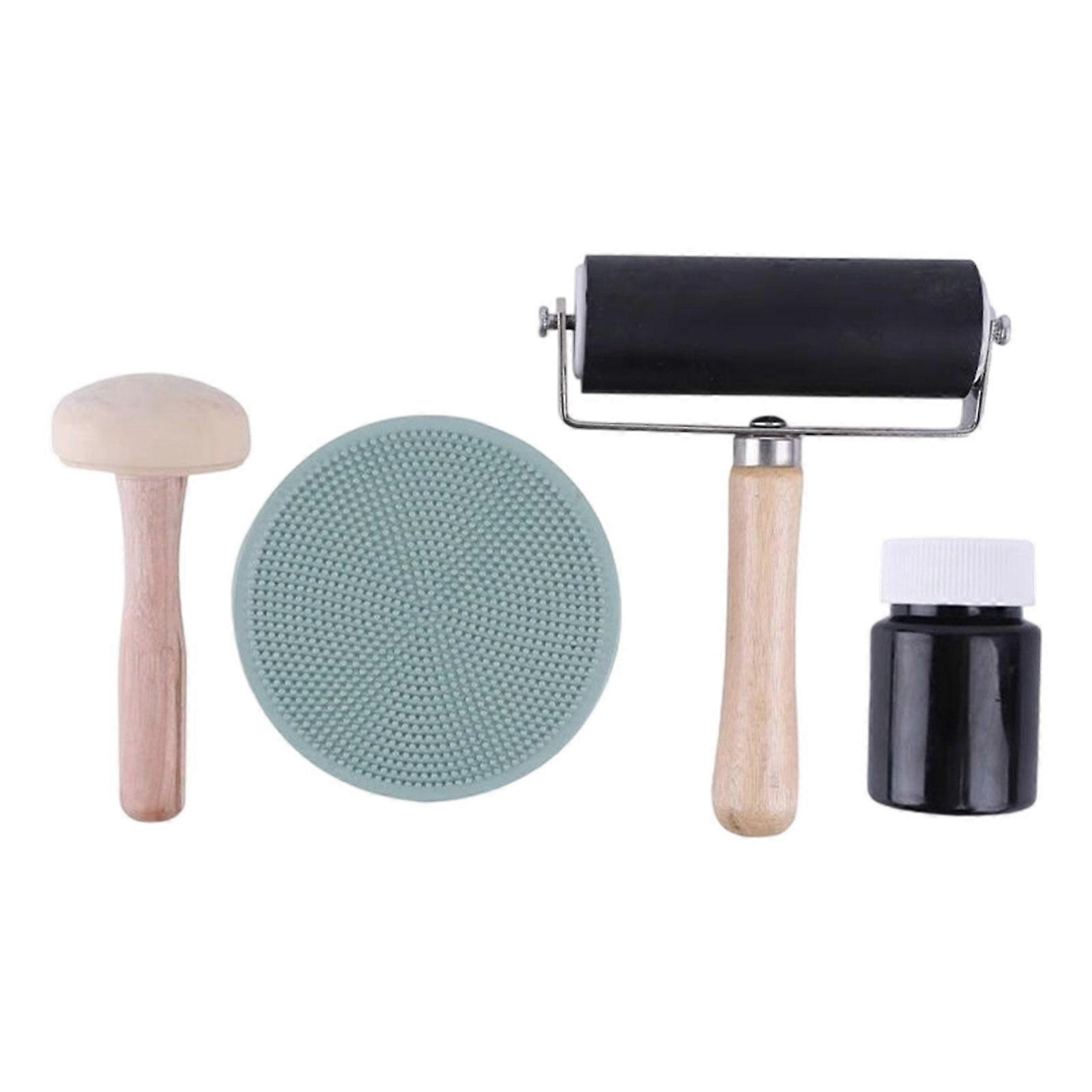 Rubber Brayer Roller Handheld Craft Roller for Surface Inking Engraving DIY