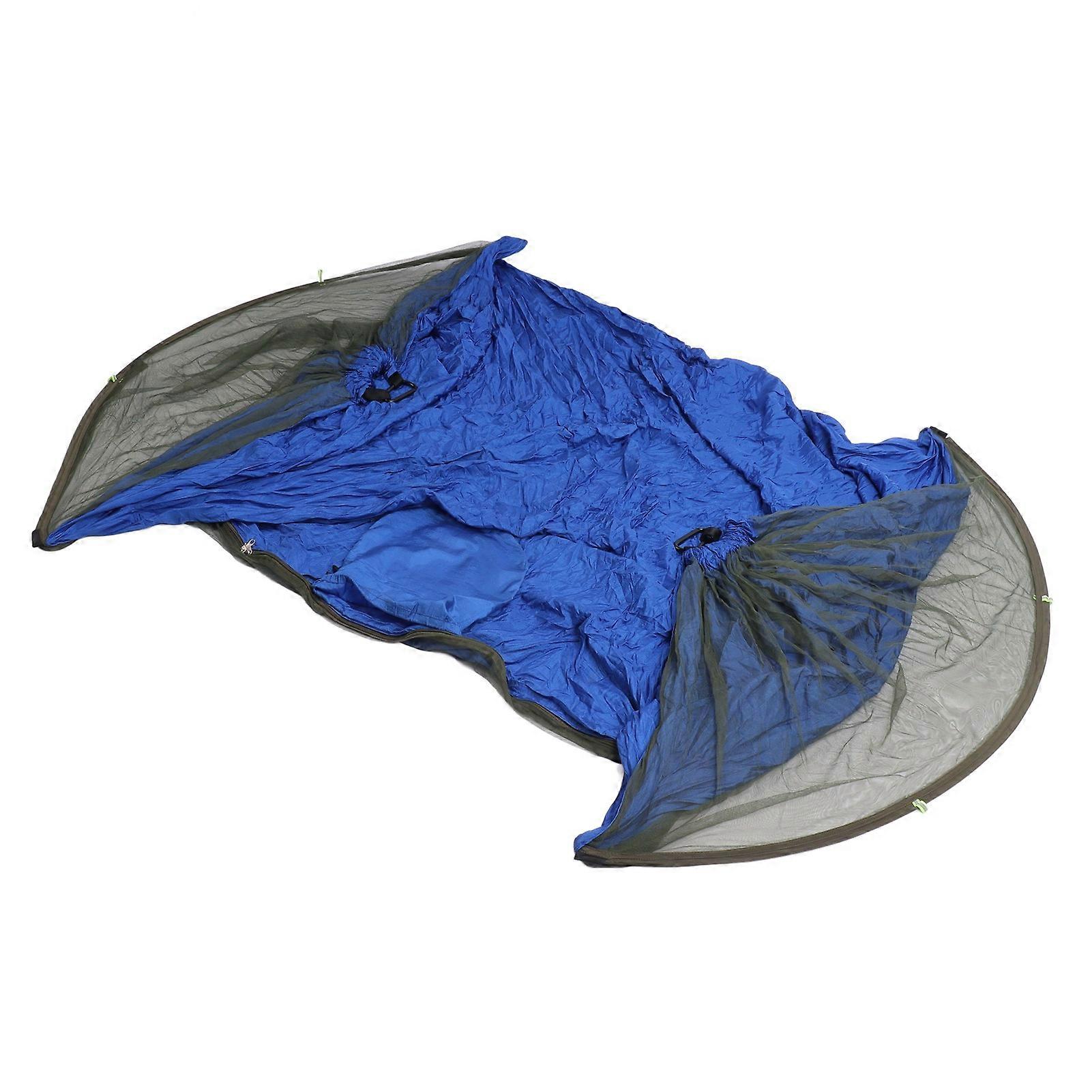 Lightweight Double Camping Hammock 290x140cm Blue with Bed Net