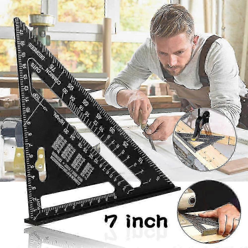 7-Inch Aluminum Alloy Triangle Ruler for Precise Angle Measuring in Building