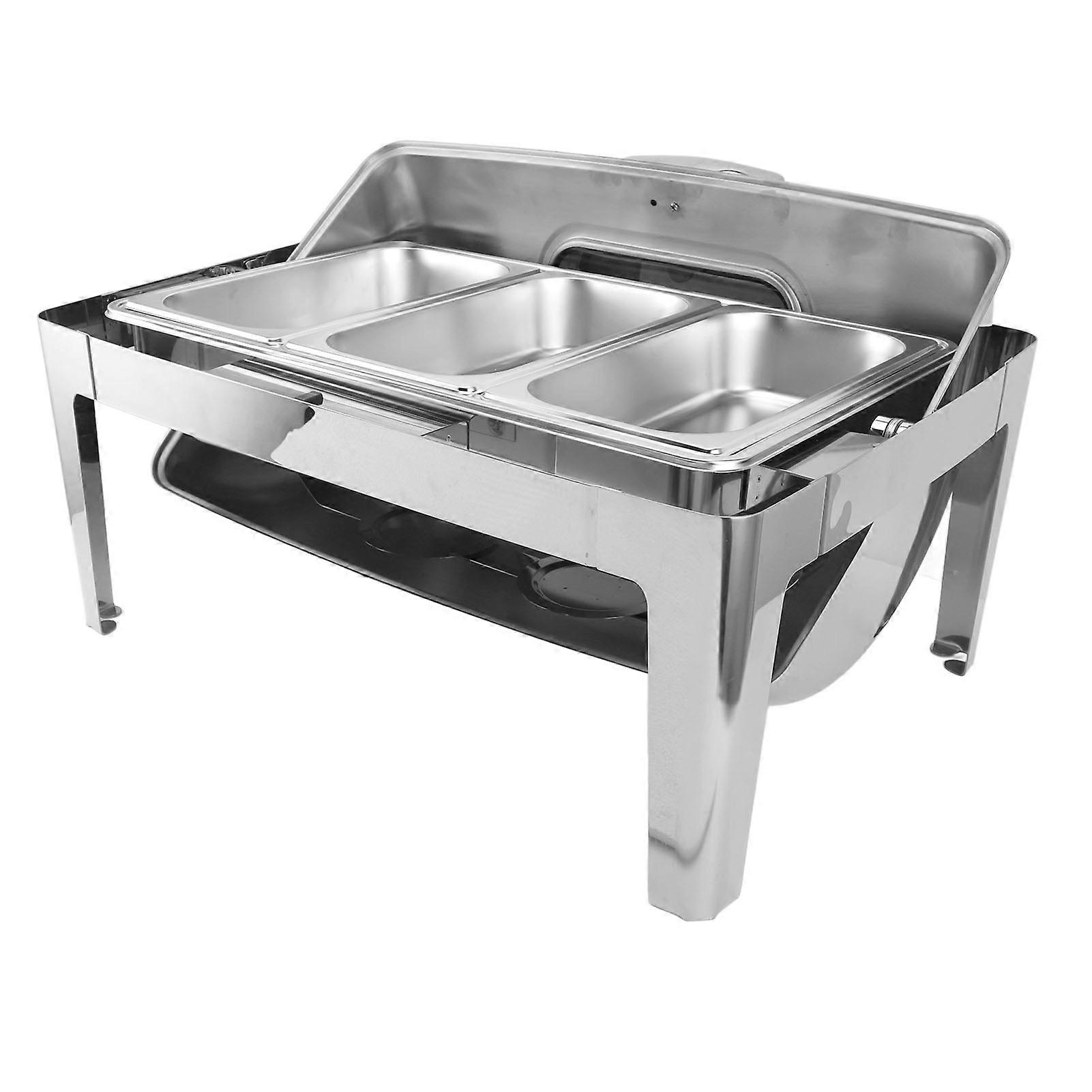 Elektrisk gnavende skål 9L 400W rustfrit stål buffet server 64x43,7cm