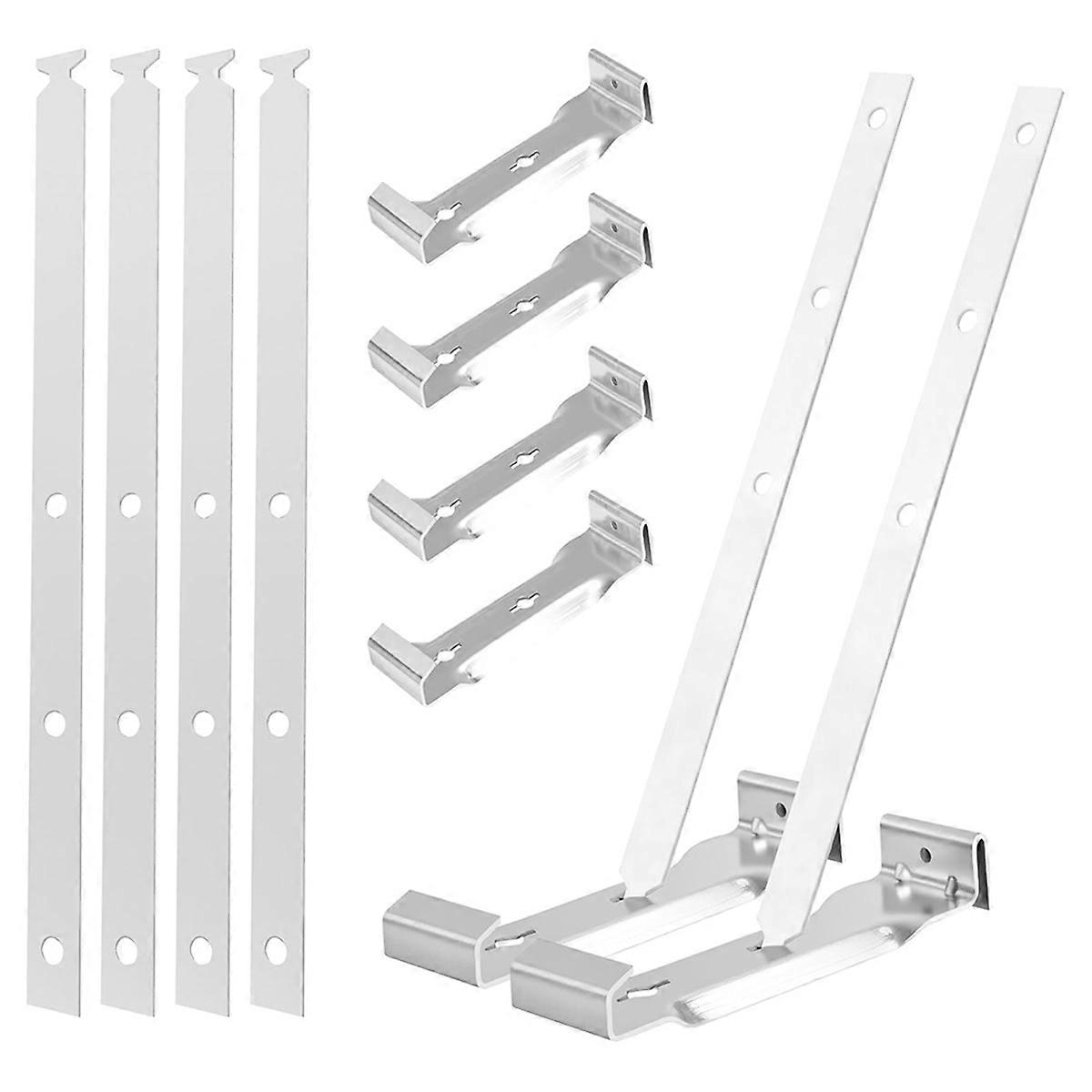 30 Pcs 5inch Aluminum Roof Gutter Hangers 5inch Gutter Clips with Straps for Eavesless Fixing Alumi