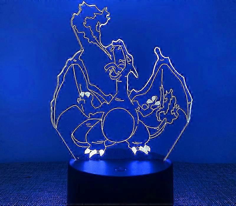 Anime Pokmon 3D Night Light USB Bedside Lamp Touch Remote Control Creative Gift Light E Black Remote Control Touch 16 Colors