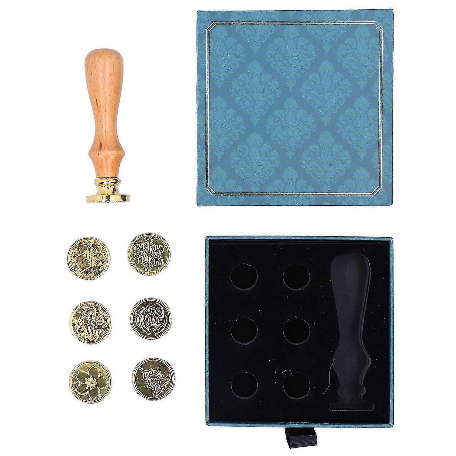 2025 最新モデル DIY シーリング ワックス スタンプ 木製ハンドル ワックス スタンプ キット