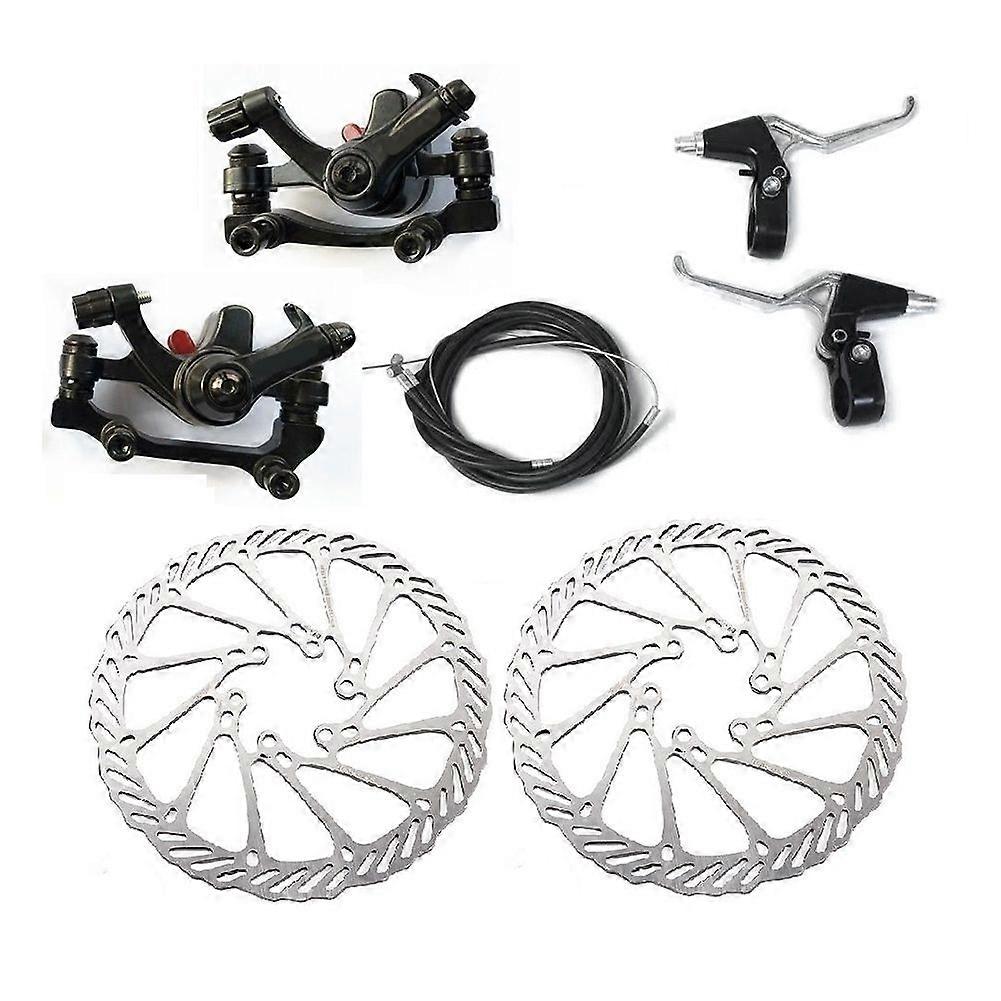 Mechanical Disc Brake Set, Bicycle Brake Levers,Front & Rear Calipers