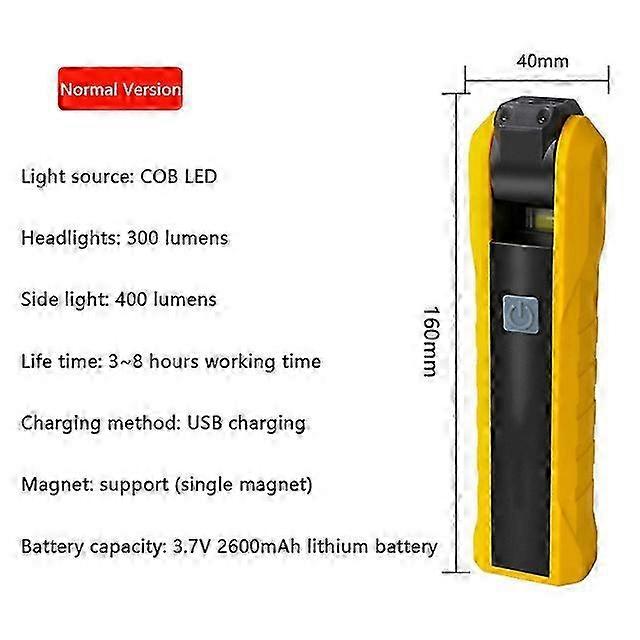 2025 ZK30 Working Lamp Work Lamp Car Flashlight Multifunction Inspection Lamp Bottom With Magnet Rotatable Hook Torch Light