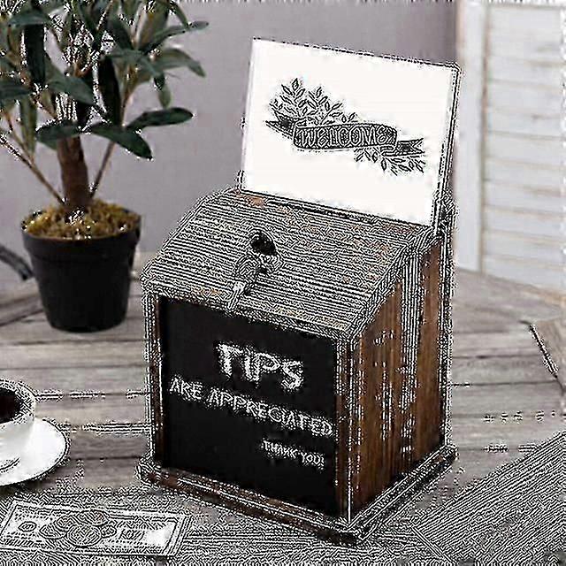 Multipurpose Donation Box Wooden Ballot Box Suggestion Box Collection Fundrasing-xdd