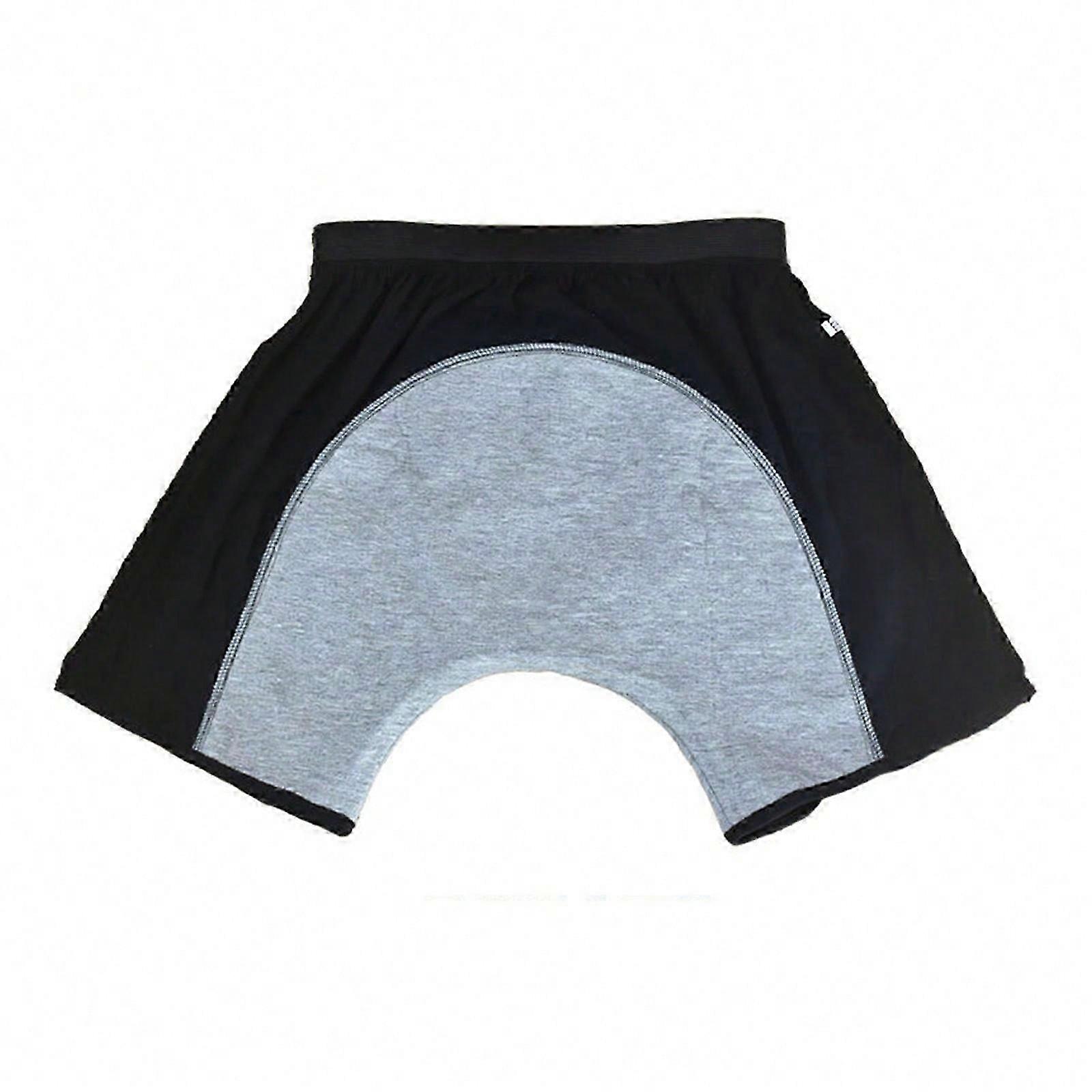 ملابس داخلية لسلس البول للرجال ، واقية من التسرب قابلة للغسل قابلة لإعادة الاستخدام من القطن بوكسر موجز ، سلس البول مانع للتسرب هدايا موجزة أسود XL