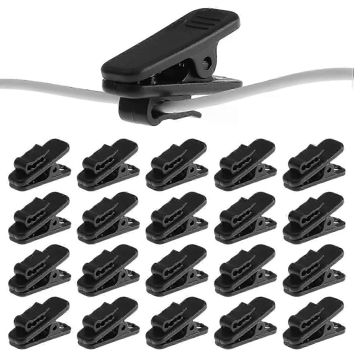 Earphone Wire Clips, 24 Pack Cable Management Clips for Headphone Wire, Clothing, Mount Fixing