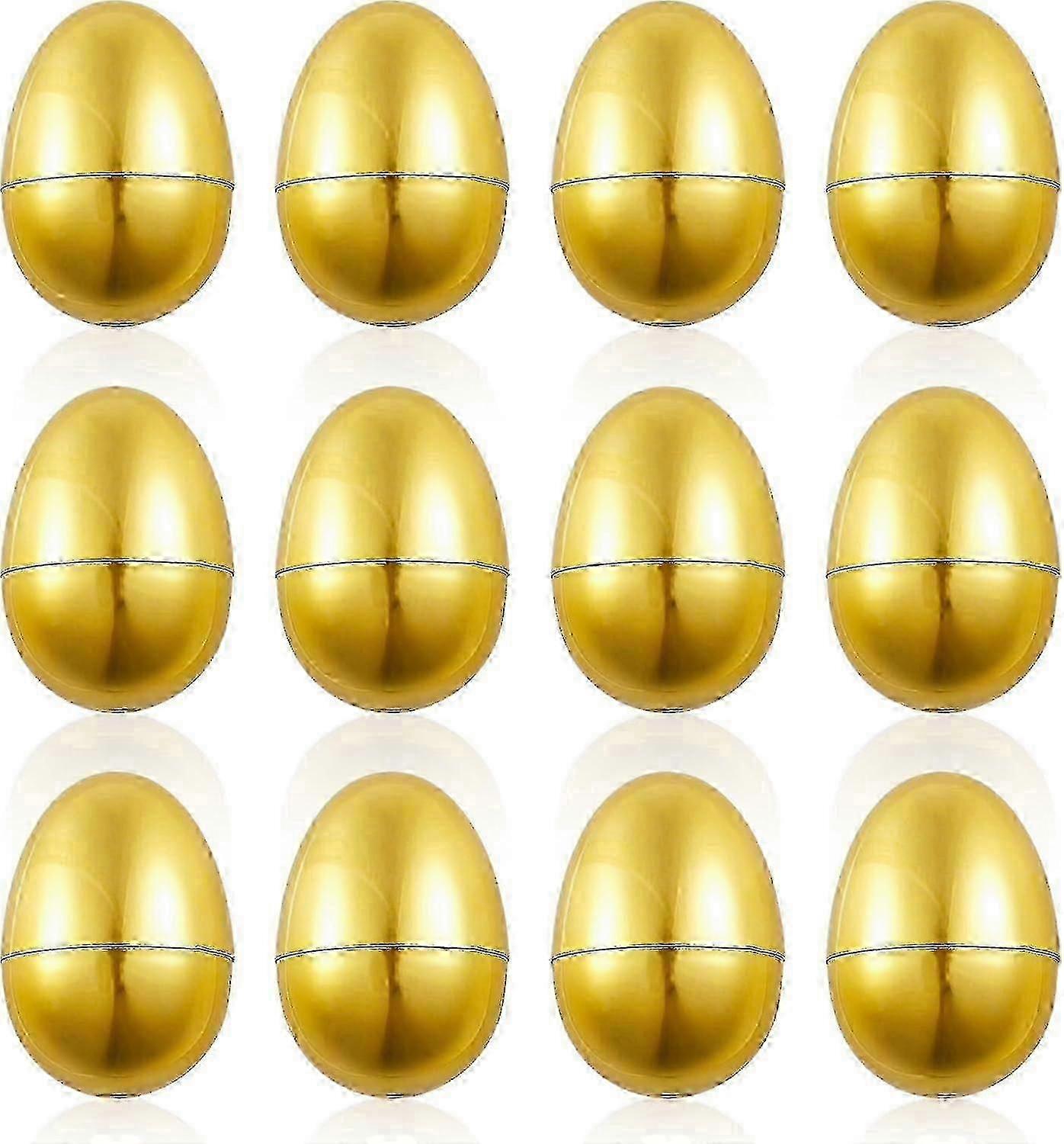 12pcs Golden Easter Eggs, Fillable Easter Eggs Plastic Easter Eggs Empty Easter Edition 0915