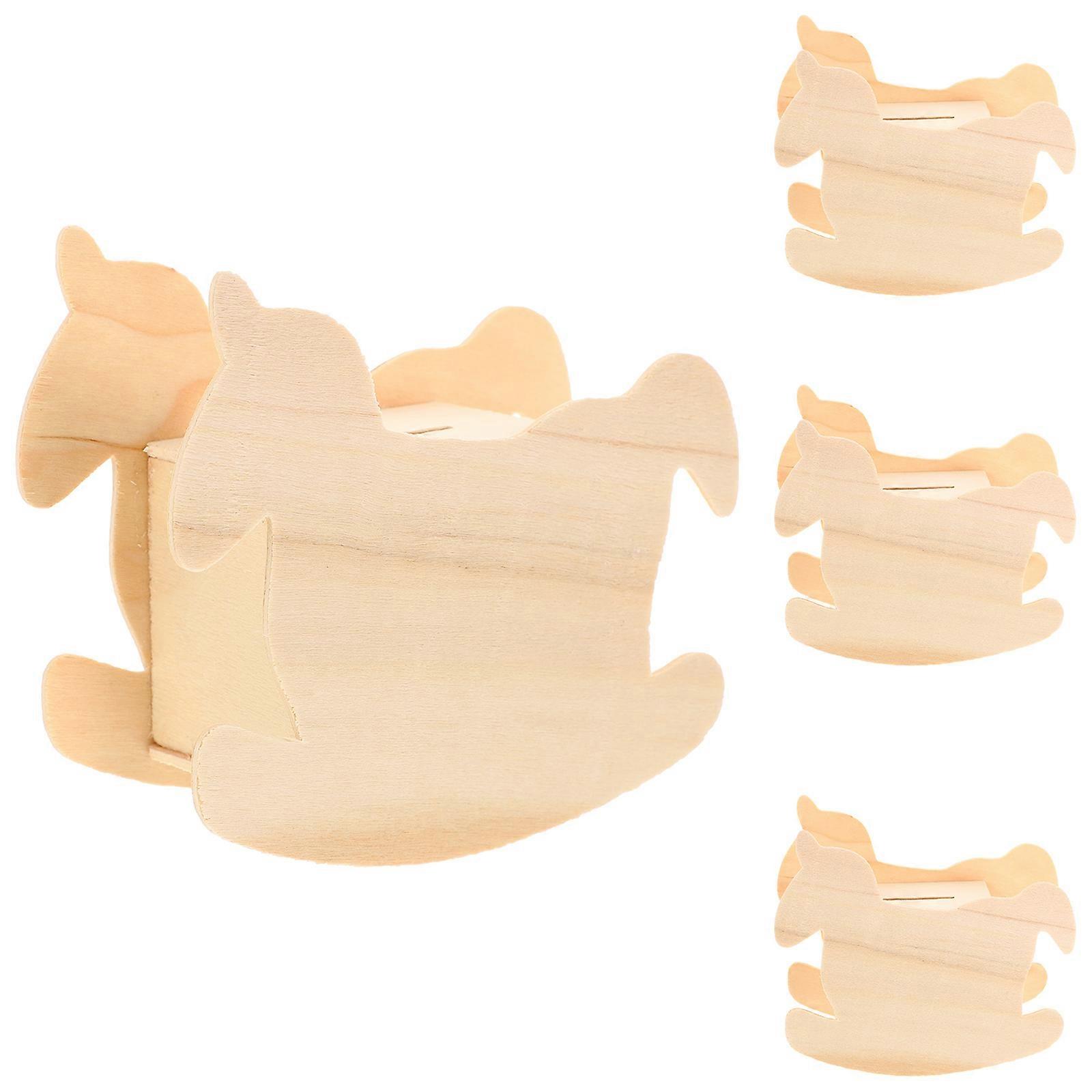 DIY Wooden Saving Jar Small Piggy Bank for Decor 8Pcs Collection