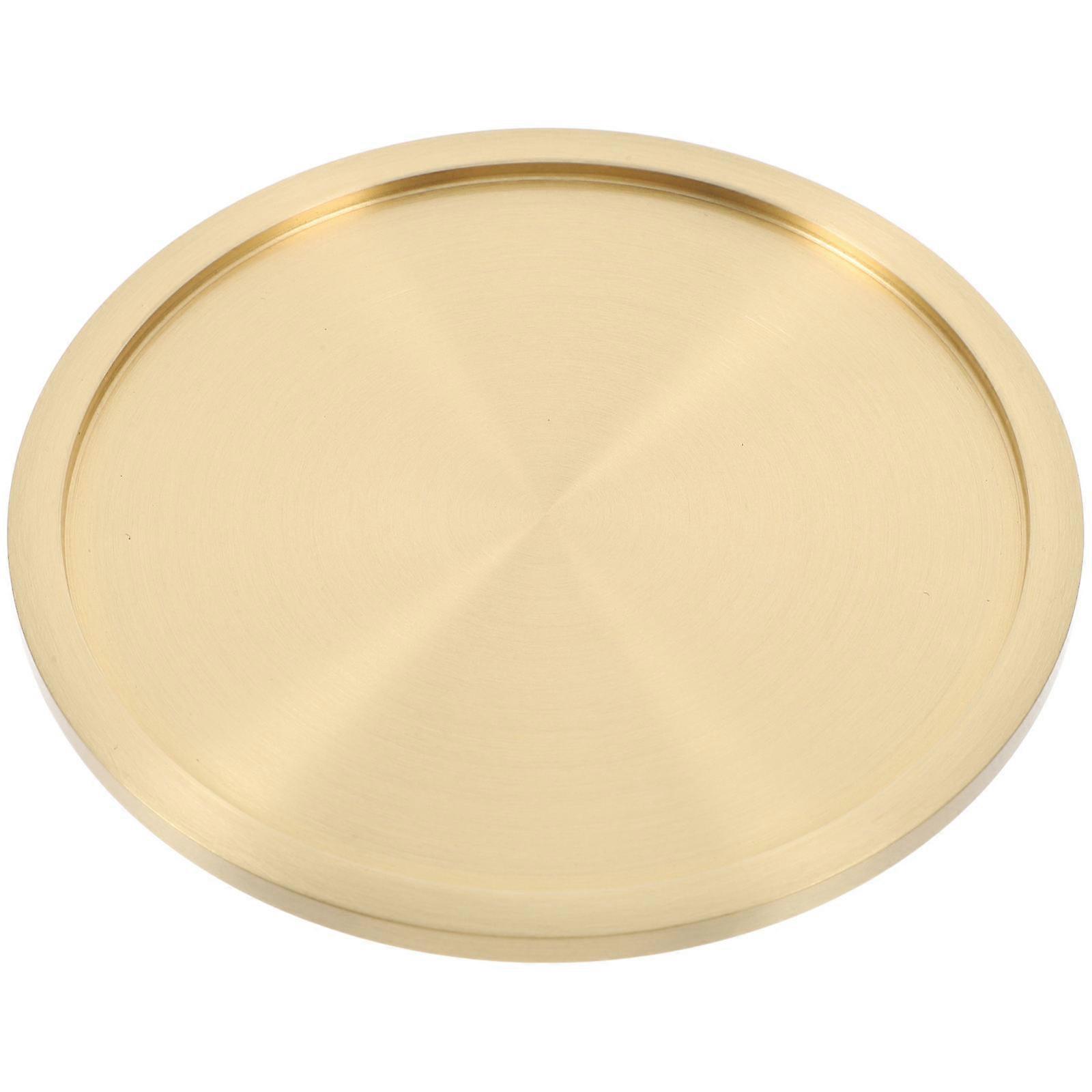 Golden Copper Teacup Coaster Tea Cup Holder Office Accessory 2Pcs