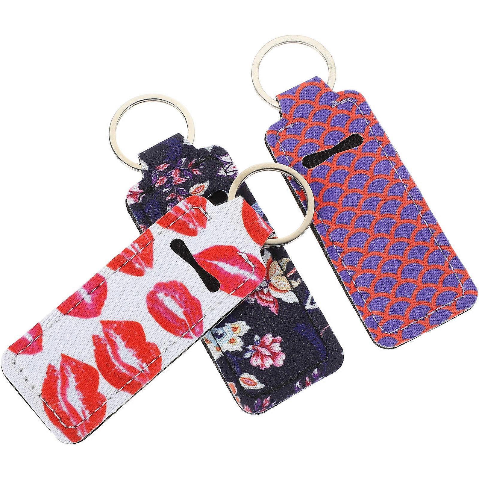 Lip Balm Keychain Holder 3Pcs for Protection Use Assorted Color