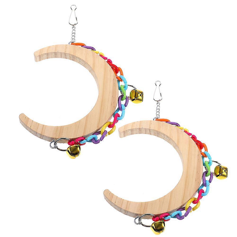 Parakeet Stand Swing Wood Bird Toy for Training 6Pcs Set