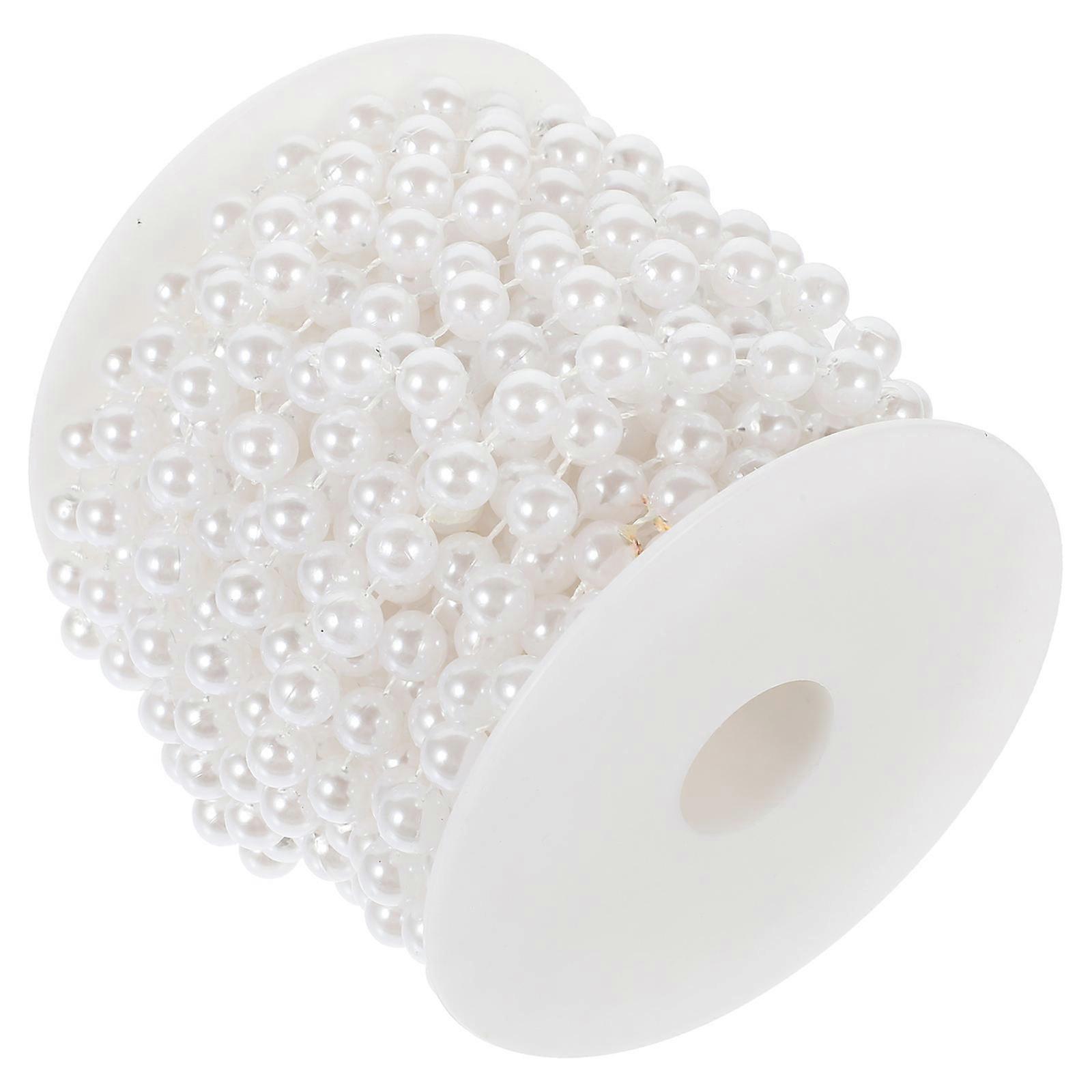 Pearl Beads Curtain Bead Pendant for Christmas Tree and Clothes White Abs Decorative 1 Roll
