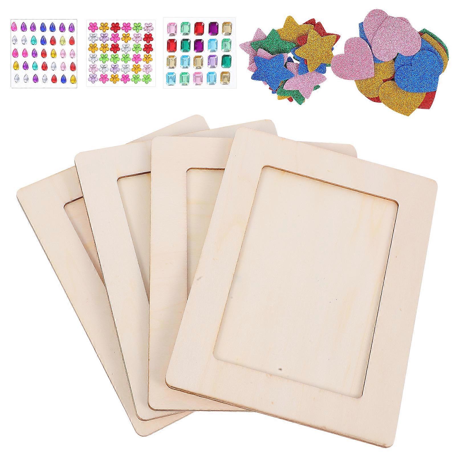 Wooden Picture Frames DIY Picture Frame Craft for Kids 5Sets Assorted Color