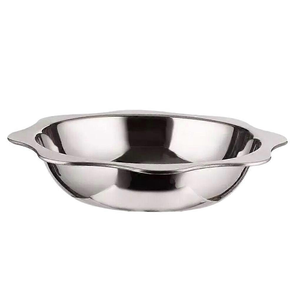 Hot Pot Cookware Silver with Widened Handle Grip for Kitchen Use