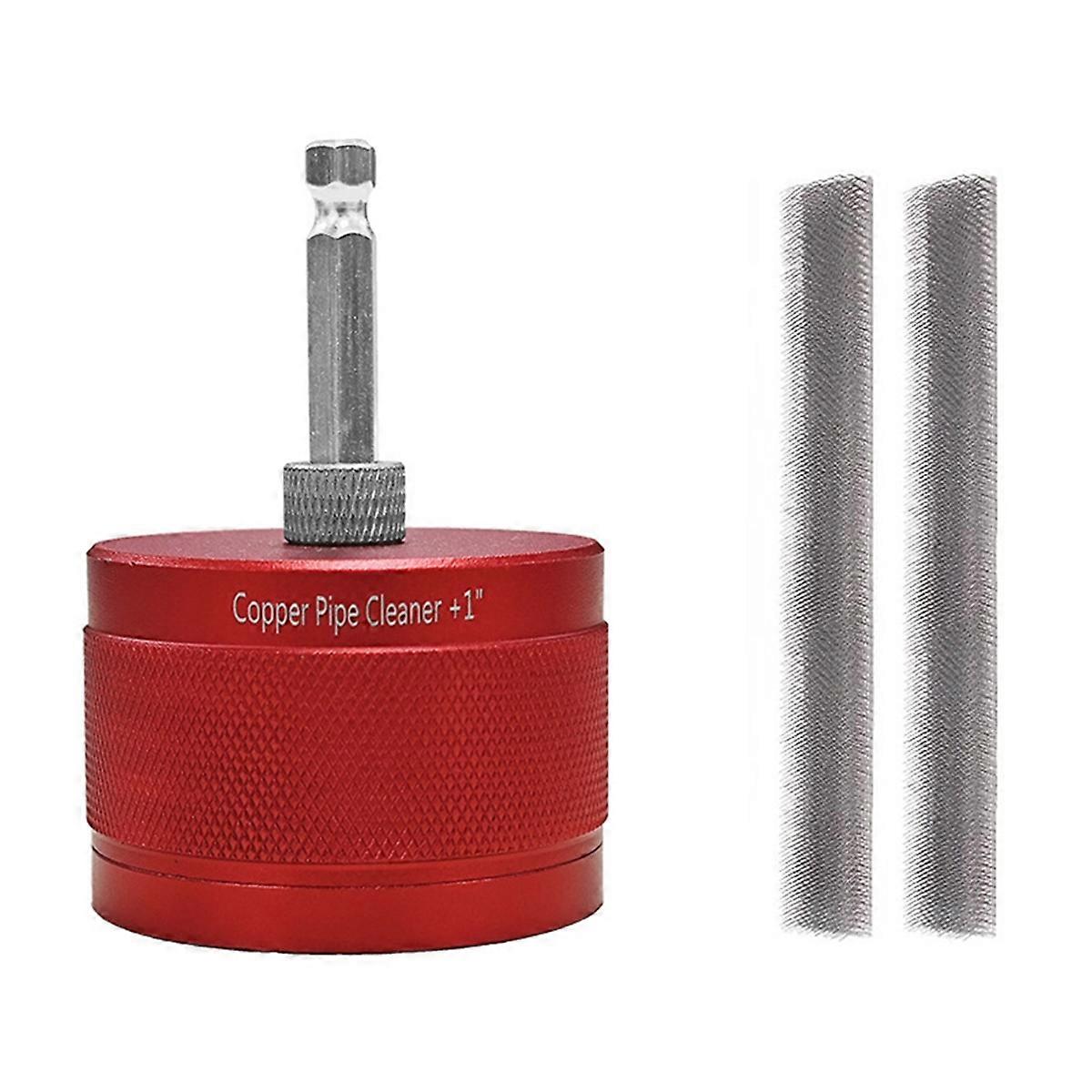 Copper Pipe Cleaner Set for Drill&2 Brush Blades,Plumbing Tools for Removing Rust,Stains&Paint From