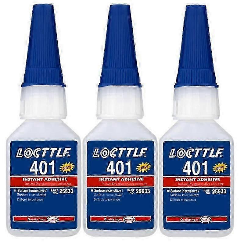 3x Loctite 401 Instant Fast Adhesive 20ML Bottle Stronger Super Glue Multi-Purpose Fix HOT Super Strong Liquid Colorless Glue, Happy H