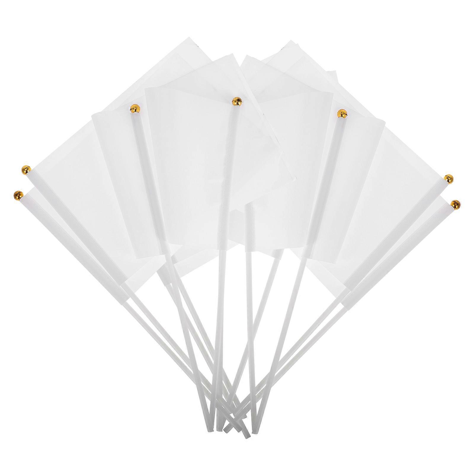 Commanding Referee White Flag Hand-Cranked Flag for Celebration 240Pcs