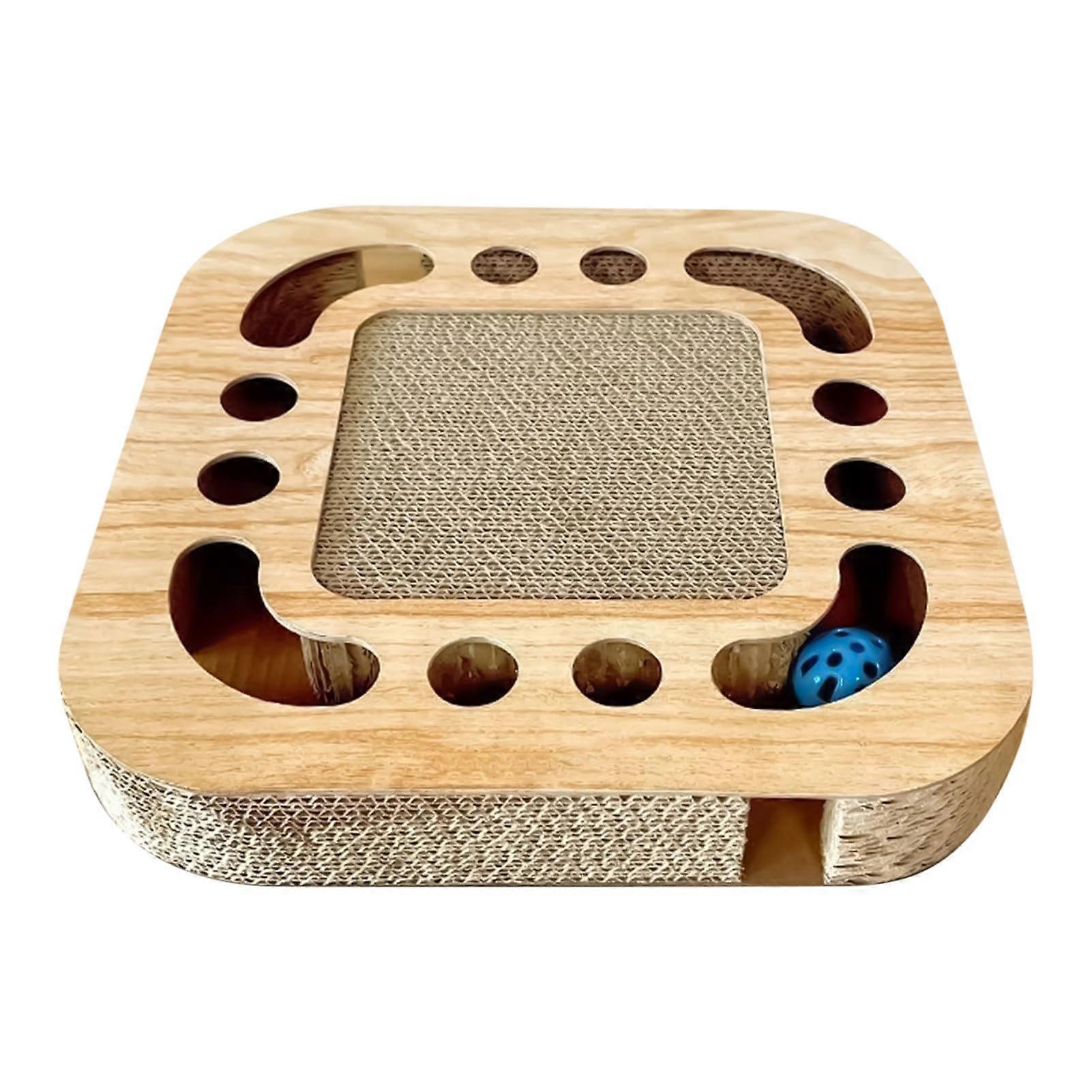 Cat Scratcher Cardboard Scratching Board Large Cat Scratcher With 2 Bell Balls Track For Indoor Play Furniture Protection