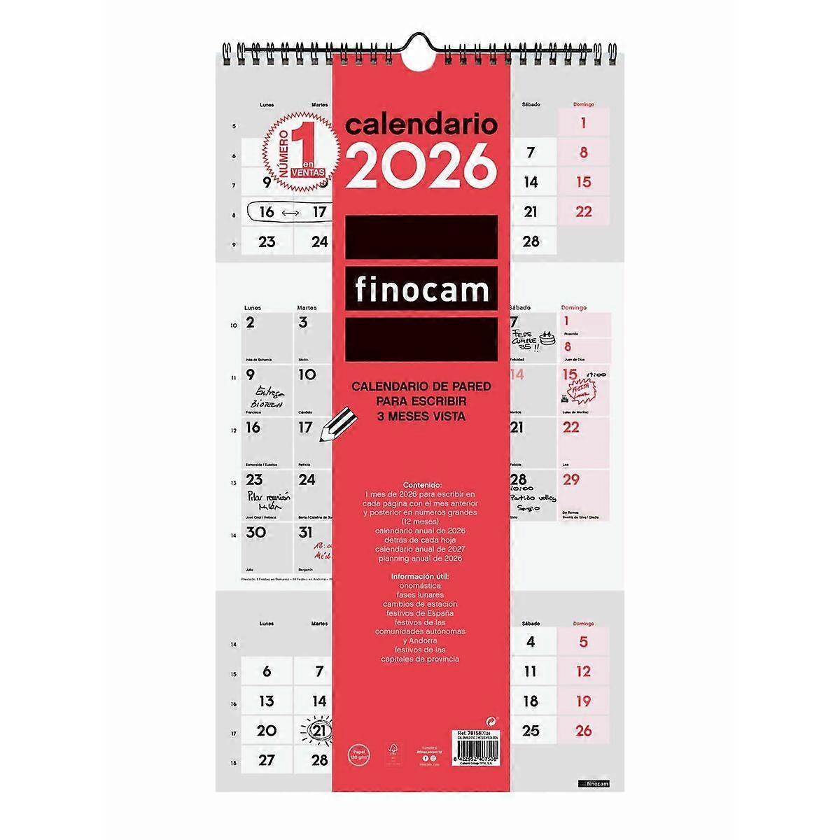Wall calendar Finocam Paper 23,6 x 43 cm