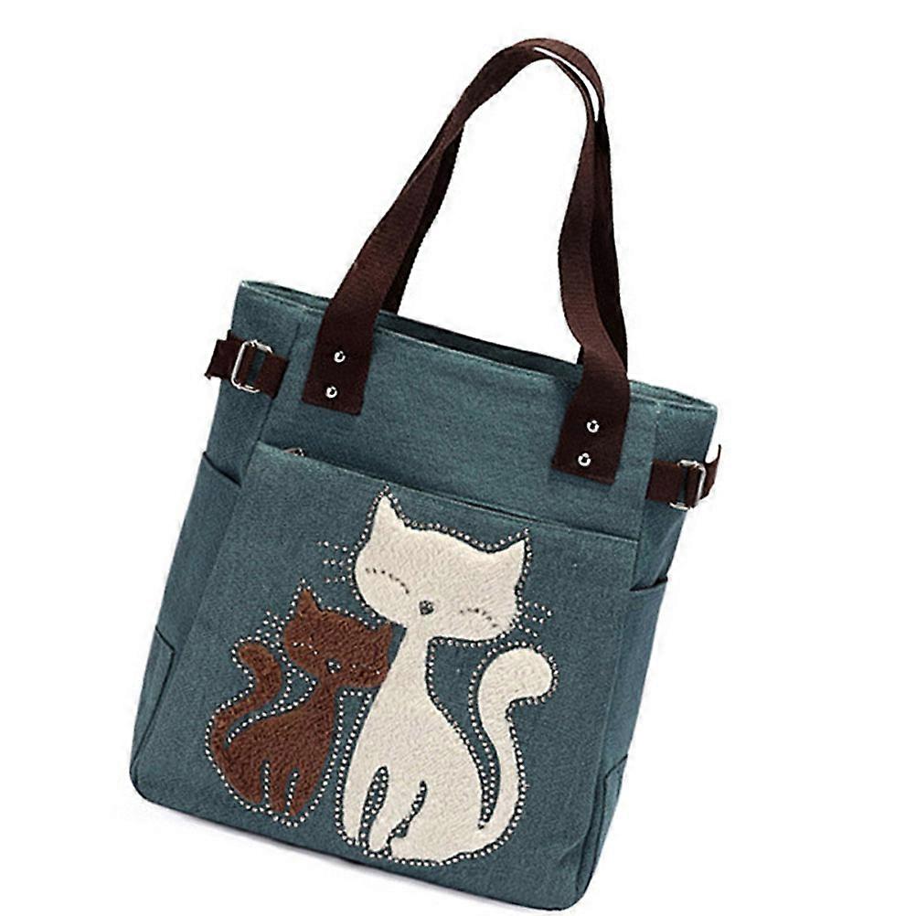 Women Tote Bag 2Pcs Reusable Handbag For Travel And Beach With Double-Stitched Seams In Green